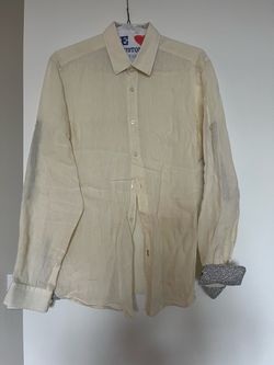 Hugo Boss men’s yellow linen shirt L