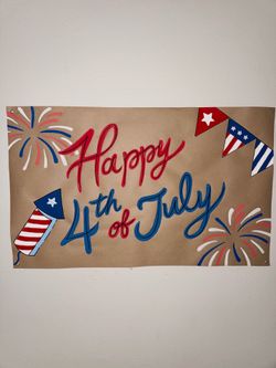 Fourth of July Painted Banner