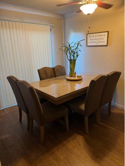 Marble Dinning table with 6 chairs
