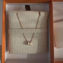 Hermes Mini Pop H Pendant Blanc