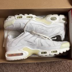 Nike White/White Leather Air Max PLUS W/ Box