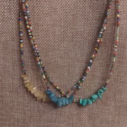 Bohemian chipped bEaded Necklace Set 