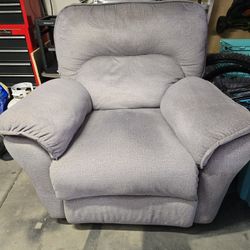Soft Grey Plush Recliner Chair- Super Comfy! 