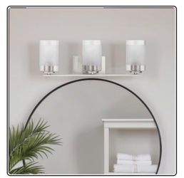 allen + roth Sparrow 22” 3-Light Vanity Light Brushed Nickel Clear Glass CASH ONLY