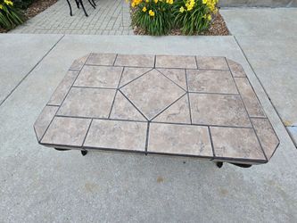 Tiled Coffee Table with Black Metal Base