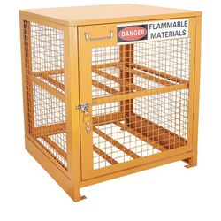 New in the box Horizontal Cylinder Storage Cabinet, 4 Cylinder Capacity, 31"" L x 30"" W x 35"" H, Yellow Powder Coat Finish,Suit for 3,5,11,20,30 and
