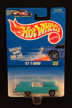 Hot Wheels ‘57 T-Bird 1996 Blue Card Collector #612 • Turquoise Blue