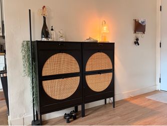 TWO (2) Entryway Shoe Organizer with Drawers