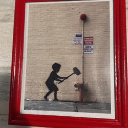 CUSTOM BANKSY STREET ART GRAFFITI FRAMED