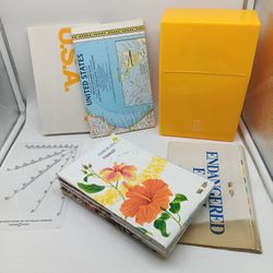 Vintage 80s National Geographic Close-up USA Travel Maps & Book Box Set 