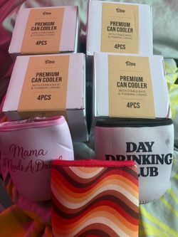Premium Can Coolers 4-Pack with Thermal Lining