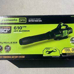 GREENWORKS PRO PRO 130 MPH 610 CFM 60V Battery Cordless Handheld Leaf Blower (Tool-Only)