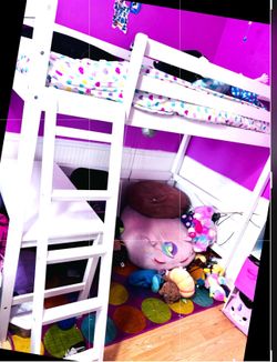 Twin loft bed with desk