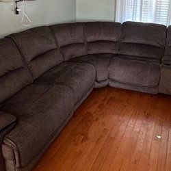 Sofa Fabric Power Reclining Sectional with Power Headrests