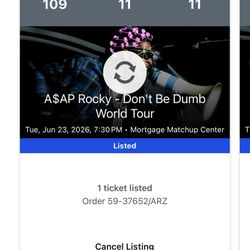 A$AP Rocky Tickets - Mortgage Matchup Center 6/23 