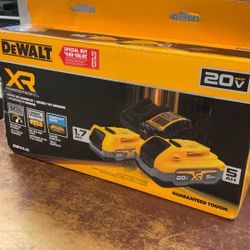 Dewalt 2 Battery And 1 Charger Pack 20V 5AH & 1.7AH