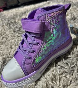 Purple Sparkling Kids Sneakers 