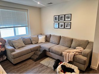 Light grey sectional couch