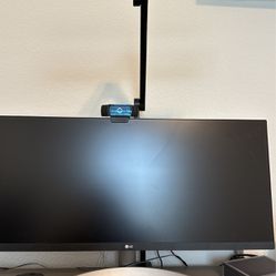 LG Ultrawide 1080 Monitor , Webcam, & Light