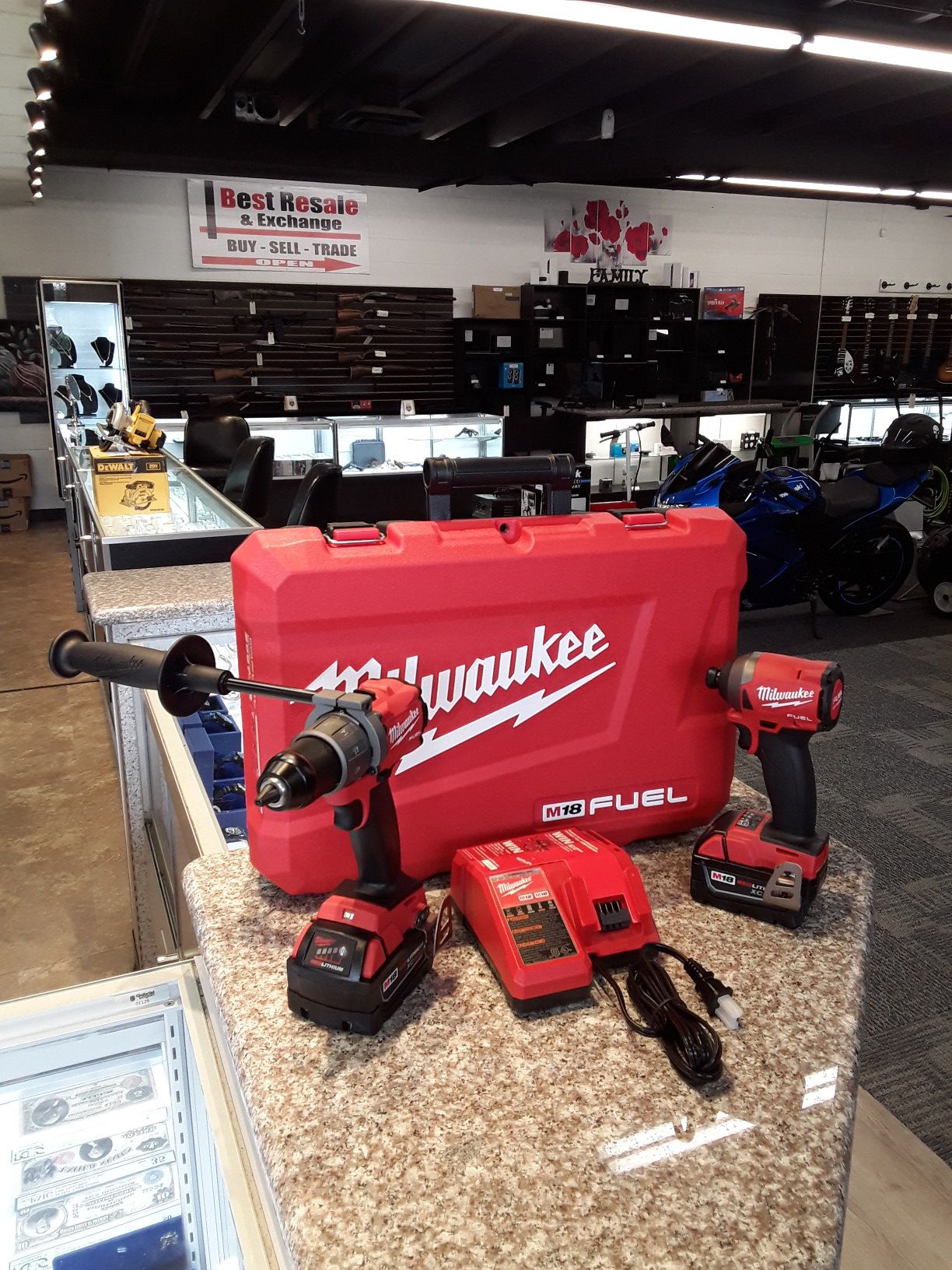 Milwaukee fuel hammer drill and impact set
