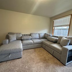 Gray Sectional Couch With Pullout Bed