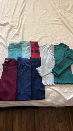 Girls leggings long sleeve shirts size 6 & 7
