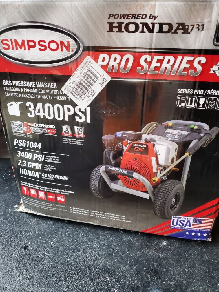 Simpson 3400psi pressure washer