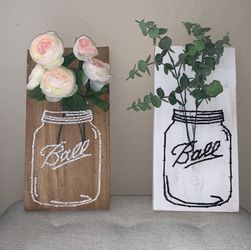 Mason Jar Flower String Art