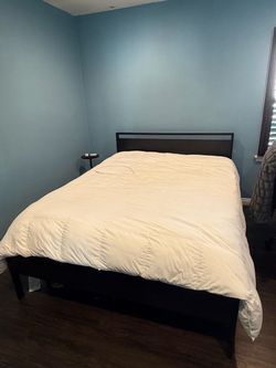Black Wood Queen Bed Frame