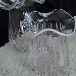 Pale Pink Mid-Century Hand Blown Vase Set