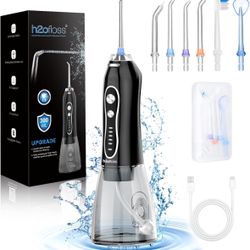 Water Dental Flosser, Teeth Pick -Portable Oral Irrigator with 5 Modes, Rechargeable IPX7, Black