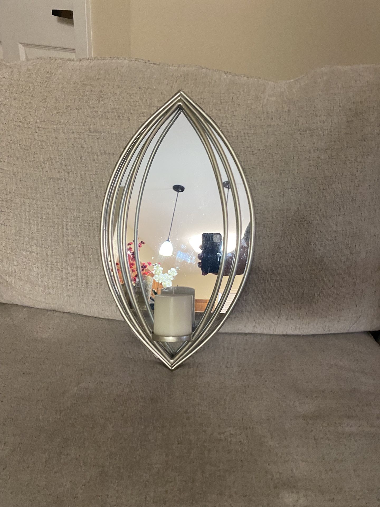 Mirrored Silver Wall Sconce