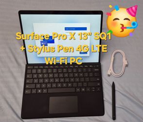 Microsoft Surface Pro X 13" 4G LTE PC Laptop Tablet Windows + Stylus Slim Pen SQ1 8GB RAM 128GB SSD Wi-Fi Touchscreen