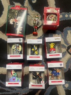 Christmas Ornaments Lot Hallmark Marvel Disney Harry Potter Nutcracker Santa Train