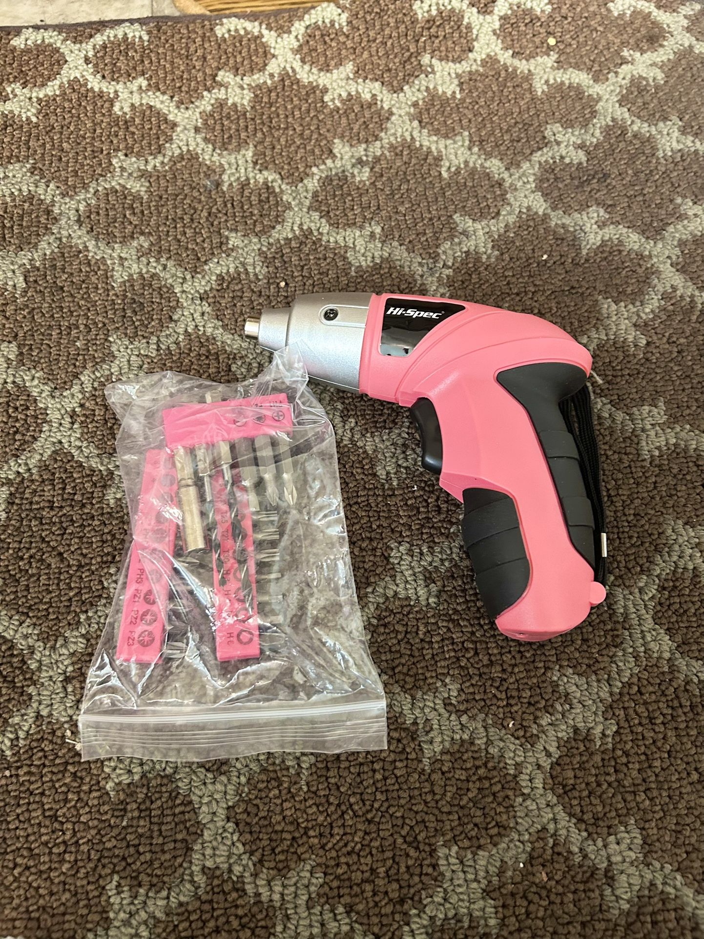Pink USB Power Screwdriver Set – Hi-Spec 3.6V w/ Case, Charger, Bits