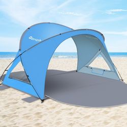 Gorich Beach Tent Sun Shelter, Lightweight & Portable Beach Shade Canopy - NWT