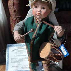 Vintage Little Drummer Boy, ceramic doll