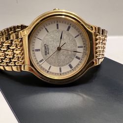 Vintage Unisex Seiko Quartz Gold Plated Dress  Roman Markers   ‼️BEAUTIFUL WATCH‼️ 