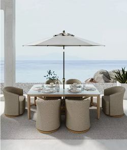 Agio Reid Outdoor Dining 7pc Set (Rectangular Table & 6 Swivel Chairs)