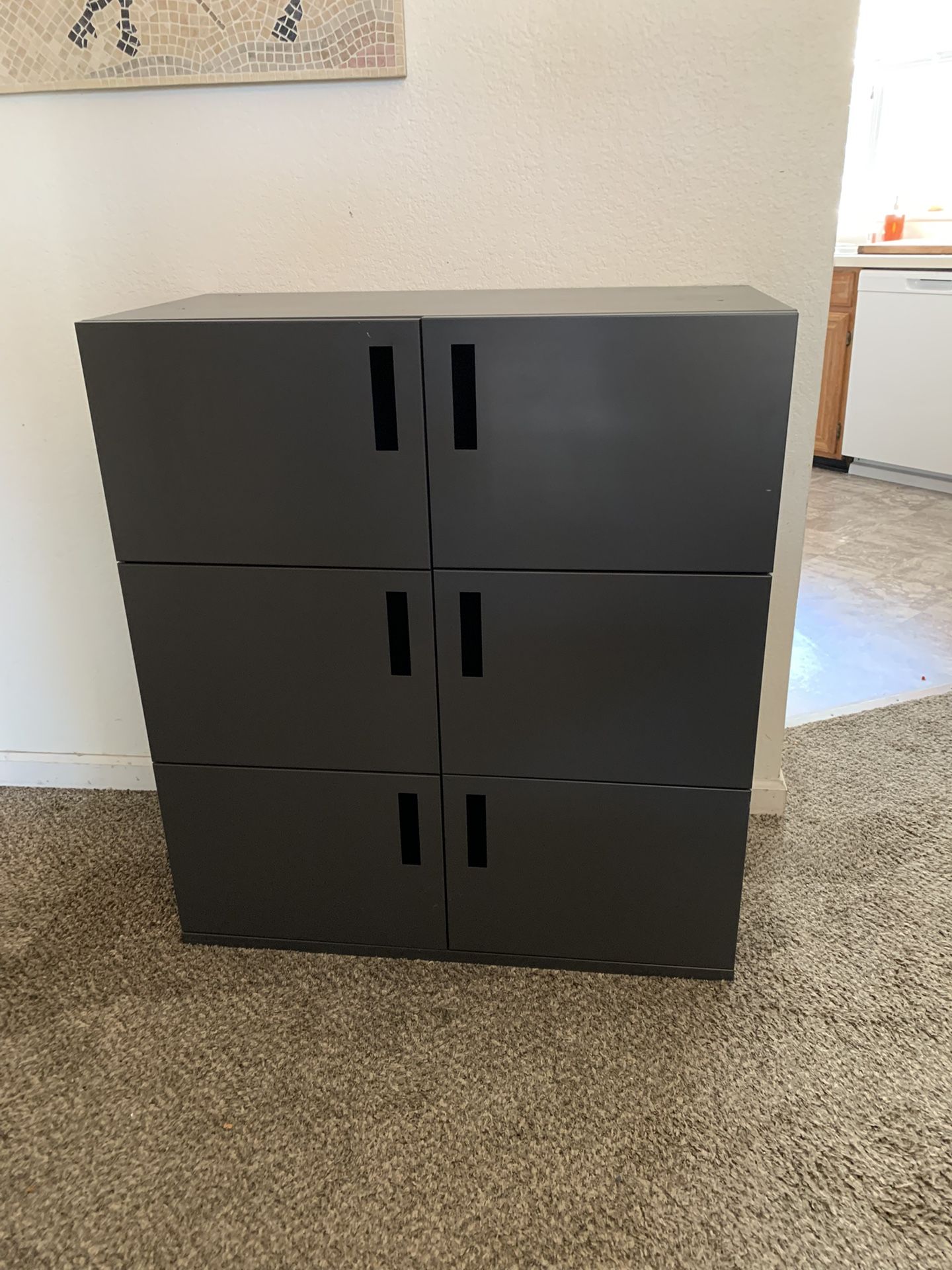 6 Door Metal Storage Cubby Cabinet, Heavy Duty, 40” x 18” x 36”