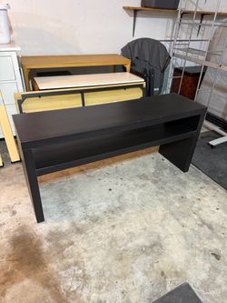 Dark Black Console Table with Lower Shelf