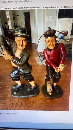 Laurel and Hardy vintage statues