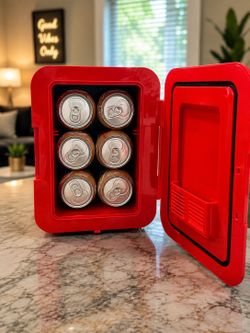 Coca-Cola Retro Mini Fridge | 6-Can Cooler - Like New