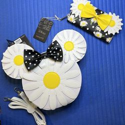 Loungefly Disney Minnie Mouse Daisy Large Crossbody and Matching Wallet - Both NWTs  