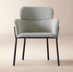4 CB2 Azalea Black and White Bouclé Dining Chair