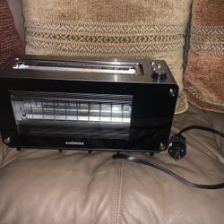 Cusimax Glass Toaster THGT-001 Long Slice 2 Slice Auto Lift As Is Needs Repair