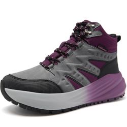 Women's Orthopedic Waterproof Hiking Boots: Comfortable Wide Toe Box Plantar Fasciitis Arch Support Walking Sports Shoes, Orthotic Diabetic Work Ankle