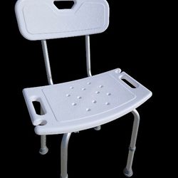 Medical Adjustable Shower Chair Seat Bench, White