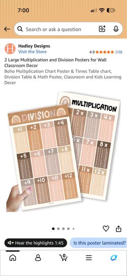 Multiplication and Division Posters