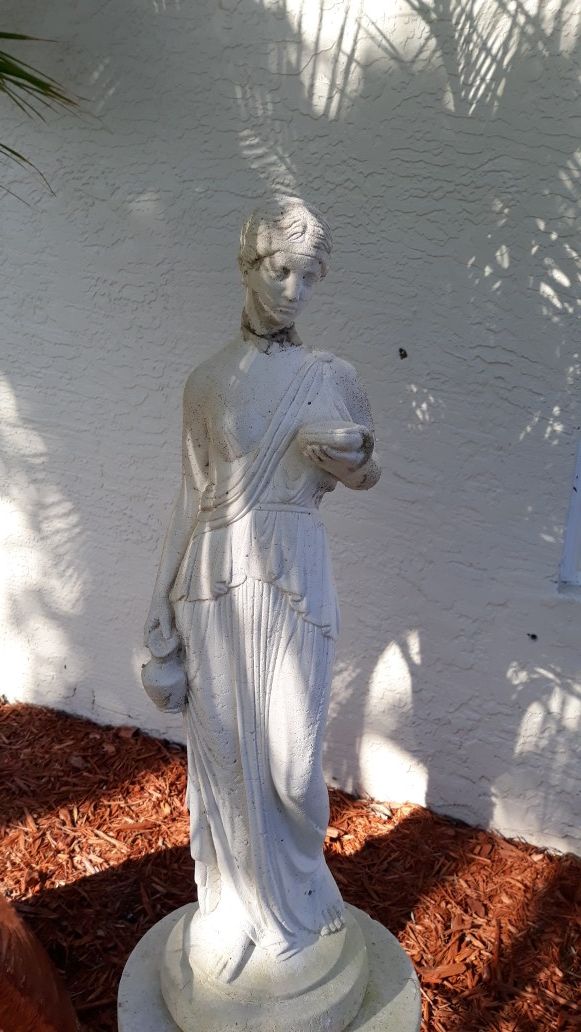 rebecca at the well concrete statue w base. for sale in